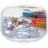 Adult Coloring Rectangle Pill Box Medicine and Vitamin Dispenser view 1