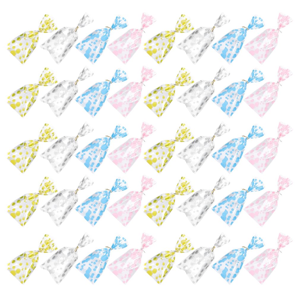 100pcs Candy Baking Treat Bag Candy Bag Cello Wrap Cellophane s Clear Wrapping s Pouches Birthday Pouches Child Small Plastic Dots