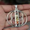 Hijet Gourgeous Metal Seven Chakra Pendant Chakra Balancing Stone Jewellry for Unisex,Men Or Women (Tripple Circle) view 4