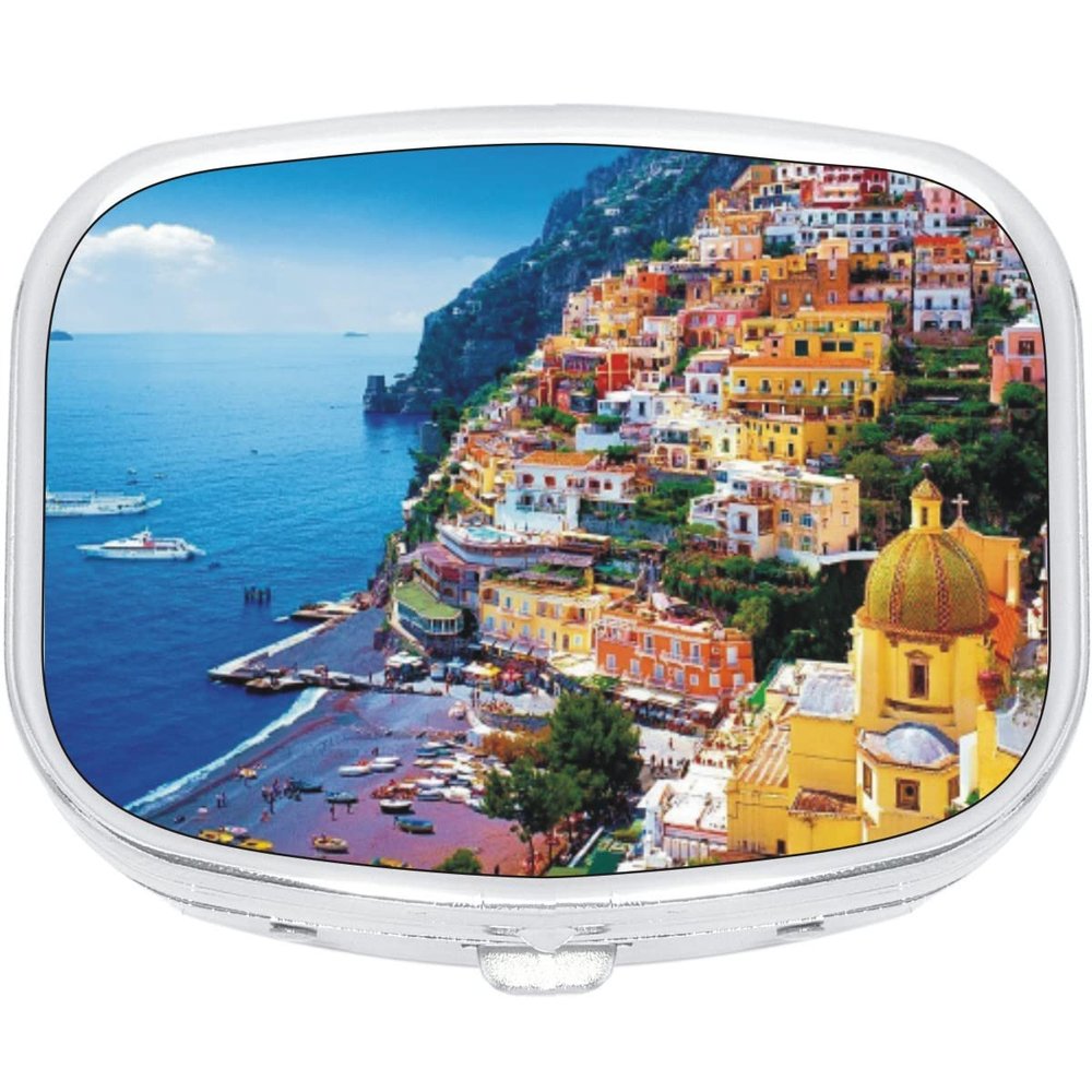 Amalfi Coast Italy Rectangle Pill Box Medicine and Vitamin Dispenser