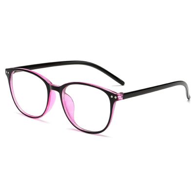 ilifehome Anti Blue Light Computer Glasses Reading Glasses Fashion Spring Hinge Reader Classic Round PC Eyewear Frame for Men Women (Color : Black/Red, Size : 2.0X)