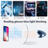 ilifehome Anti Blue Light Computer Glasses Reading Glasses Fashion Spring Hinge Reader Classic Round PC Eyewear Frame for Men Women (Color : Black/Red, Size : 2.0X) view 4