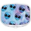 Alien Heads Rectangle Pill Box Medicine and Vitamin Dispenser view 1