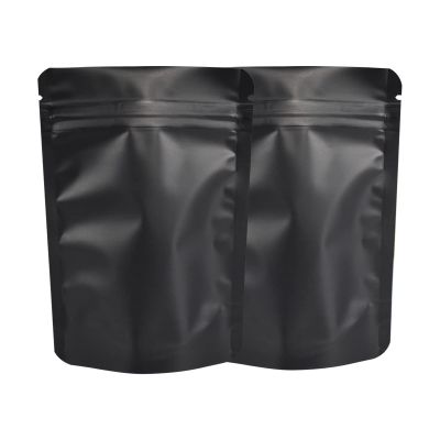 100 Pack Mylar Bag 28 Gram,5.5 Mil Thickness Smell Proof Bag,Stand-up Packaging Pouch,Resealable Foil Food Storage Baggies Safe Material,6x9.3 Inches,Matte Black