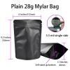 100 Pack Mylar Bag 28 Gram,5.5 Mil Thickness Smell Proof Bag,Stand-up Packaging Pouch,Resealable Foil Food Storage Baggies Safe Material,6x9.3 Inches,Matte Black view 2