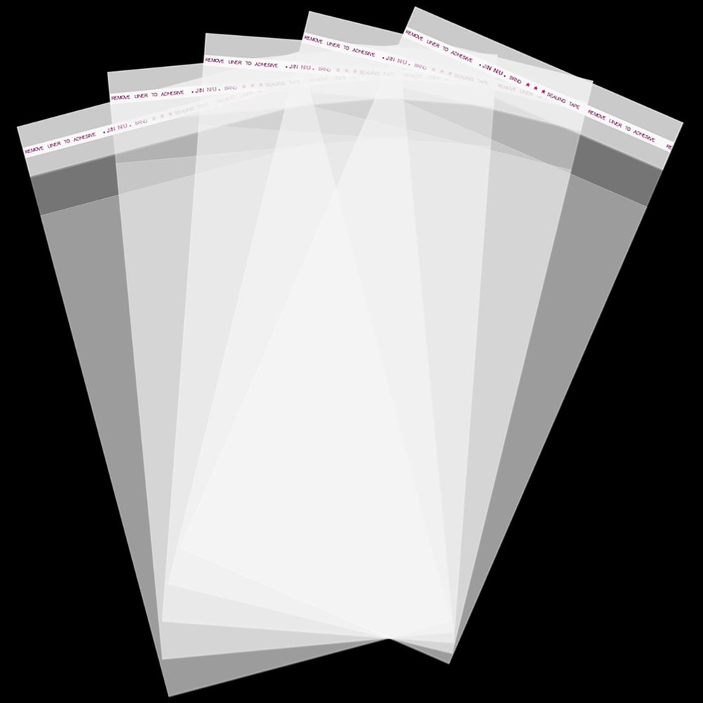 Aubeco Self Sealing Cellophane Bags Self Adhesive, 3x5 Inches 240pcs Clear Resealable Cellophane Bags for Packaging Cookies, Party Favors, Products, Candy