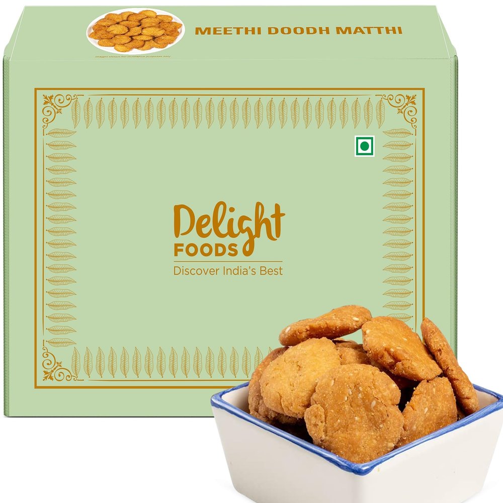 Meethi Doodh Mathri (300g) | Ready to Eat Evening Tea Time Snacks | Healthy | Crispy | Namkeen | Indian Snacks (Meethi Doodh Mathri)