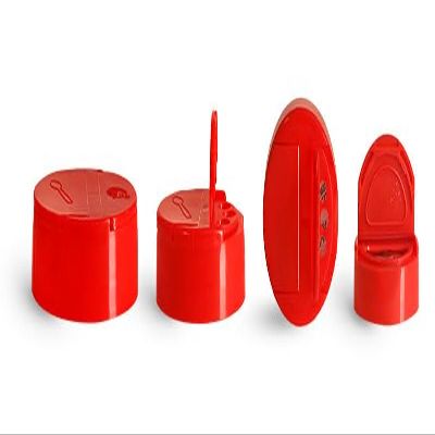 48/485 Red Polypro Spice Caps w/Pressure Sensitive Liners