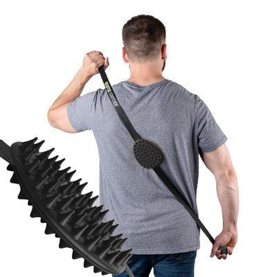 Cactus Scratcher Original Back Scratcher - 2-Sided Back Scratching Tool for Hard-to-Reach Area, Durable 45" Strap with Ball Handles for Towel Like Operation, Universal Gifts for Men and Women, Black