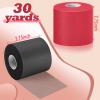 3 Rolls Pre Wrap Tape 2.75 Inch x 90 Yards Athletic Foam Underwrap Sports Pre Headbands for Hair Ankle Wrists Knees Sports(Red, Blue, Black) view 2
