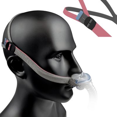 Airfit P10 / N30 Headgear Strap Upgraded CPAP Mask Replacement Straps Fully Adjustable Design Quickfit Elastic Fit for P10 / N30 Nasal Pillow System - Pink//Grey (2-Pack)