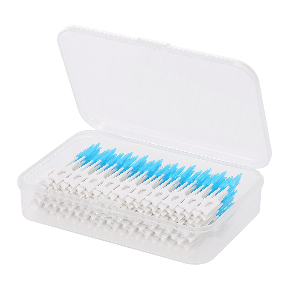 Daseey 160pcs Double-ended Toothpick,Soft Silicone Tooth Picks-Dental Floss-interdental Brush-teeth Stick-dental Hygiene Tools,Necessary for Cleaning Teeth