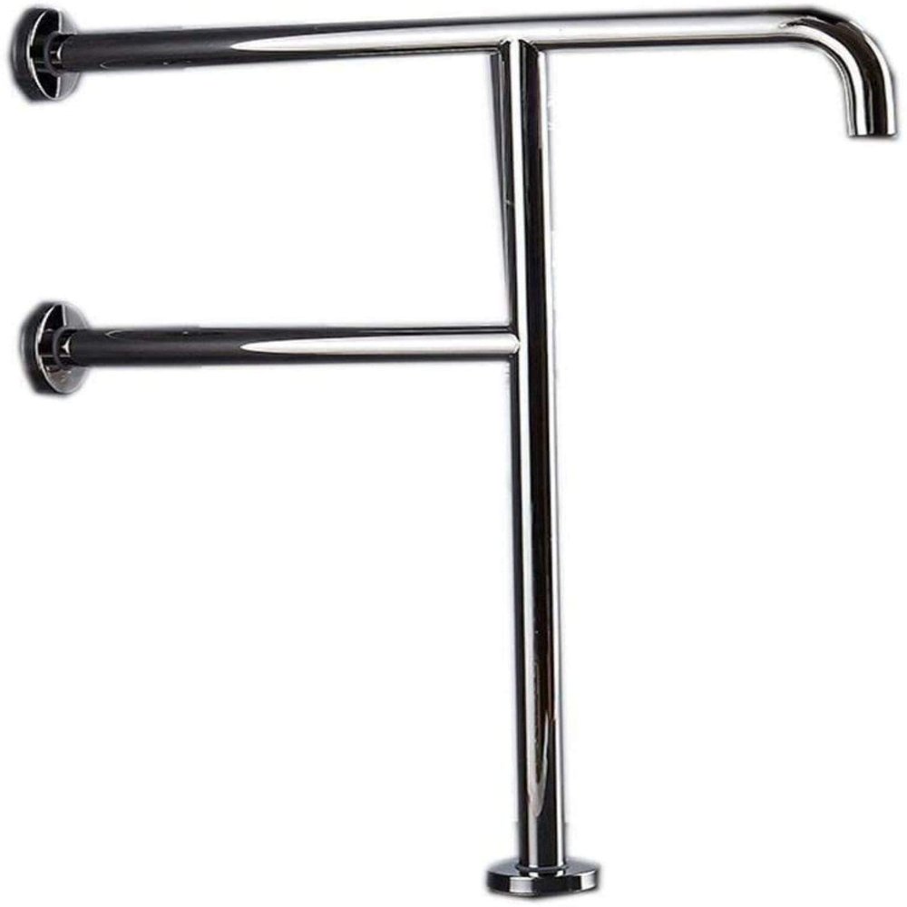 Bath Handle Towel Rail Safe Handrail Toilet Grab Rail Bathroom Towel Rack Handle Grab Bar Barrier Floor Armrest Wall Mounted Bathtub Grip (Color : Silver, Size : 60 * 70cm)