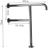 Bath Handle Towel Rail Safe Handrail Toilet Grab Rail Bathroom Towel Rack Handle Grab Bar Barrier Floor Armrest Wall Mounted Bathtub Grip (Color : Silver, Size : 60 * 70cm) view 2