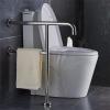 Bath Handle Towel Rail Safe Handrail Toilet Grab Rail Bathroom Towel Rack Handle Grab Bar Barrier Floor Armrest Wall Mounted Bathtub Grip (Color : Silver, Size : 60 * 70cm) view 3
