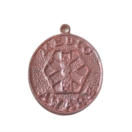1 Copper 21mm Engravable Medical Alert says Medic Aware Charm Jewelry Making For You