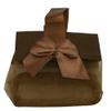 2 Small Brown Chocolate Organza Jewelry 3x2x3" Gift Tote Bags Satin Bow Handle Jewelry Making For You view 1