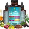 8 in 1 Lung Defense Herbal Extract, Blend (Mullein-Marshmallow-OSHA-Wild Cherry-Elderberry-Yerba Santa-Olive Leaf-ACV) Lung Cleanse, Respiratory & Immune System Support. Liquid Supplement 2 OZ view 2