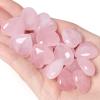 10 PCS Rose Quartz Crystals Heart Decor Stones Thick Polished Cute Mini Pocket Stones Hand Carved Palm Gemstones Set Bulk Wholesale Pink Gift Reiki Energy Balancing Meditation Valentine's Day Gift Decor for women view 1