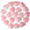 10 PCS Rose Quartz Crystals Heart Decor Stones Thick Polished Cute Mini Pocket Stones Hand Carved Palm Gemstones Set Bulk Wholesale Pink Gift Reiki Energy Balancing Meditation Valentine's Day Gift Decor for women view 2