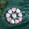 10 PCS Rose Quartz Crystals Heart Decor Stones Thick Polished Cute Mini Pocket Stones Hand Carved Palm Gemstones Set Bulk Wholesale Pink Gift Reiki Energy Balancing Meditation Valentine's Day Gift Decor for women view 3