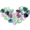 10 PCS Colorful Fluorite Crystal Heart Stone Thicken Natural Polished Love Heart Shaped Healing Stones Palm Gemstones Set Bulk Gifts Wholesale Reiki Energy Balancing Meditation Mothers Day Gifts Bulk view 1