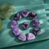 10 PCS Natural Heart Shaped Crystals Thicken Amethyst Polished Love Hearts Healing Crystal Cute Stones Palm Real Gemstone Set Wholesale Reiki Energy Balancing Meditation Bulk Gift for Mothers Day view 3