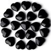 10 PCS Heart Healing Crystal Set Thicken Black Obsidian Polished Stones Palm Hearts Love Natural Cute Gemstones Bulk Reiki Energy Balancing Meditation Carved Palm Worry Stone Love Gift view 1