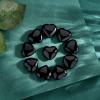 10 PCS Heart Healing Crystal Set Thicken Black Obsidian Polished Stones Palm Hearts Love Natural Cute Gemstones Bulk Reiki Energy Balancing Meditation Carved Palm Worry Stone Love Gift view 3