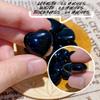 10 PCS Heart Healing Crystal Set Thicken Black Obsidian Polished Stones Palm Hearts Love Natural Cute Gemstones Bulk Reiki Energy Balancing Meditation Carved Palm Worry Stone Love Gift view 4