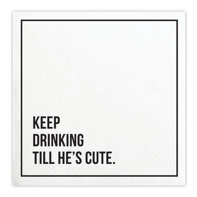 Santa Barbara Design Studio That's All Paper Napkins, 20-Count Cocktail Size, Keep Drinking