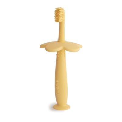 mushie Flower Toddler Training Toothbrush (Daffodil)