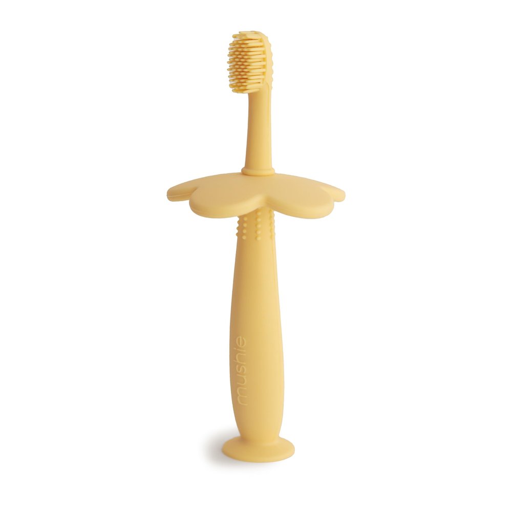mushie Flower Toddler Training Toothbrush (Daffodil)