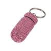 2 Pack Bling Crystal Rhinestones Waterproof Pocket Keychain Pill HolderPortable Mini Aluminium Alloy Pill Organizer Case Container to Hold Vitamins for Outdoor Camping TravelSilver,Pink view 3