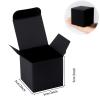 50 Pack Black Gift Boxes 2x2x2 inches, NIGNYA Small Kraft Cardboard Gifts Boxes Paper Cube Favor Box Easy Assemble Paper Gift Box with lids for Candle Packaging,Presents Birthday Christmas Wedding Party view 2