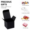 50 Pack Black Gift Boxes 2x2x2 inches, NIGNYA Small Kraft Cardboard Gifts Boxes Paper Cube Favor Box Easy Assemble Paper Gift Box with lids for Candle Packaging,Presents Birthday Christmas Wedding Party view 4