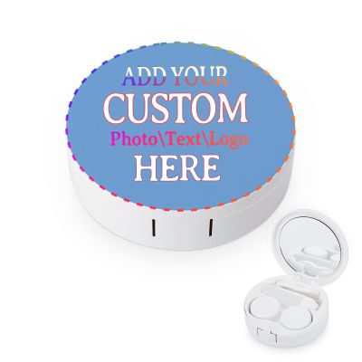 buxvhre Custom Contact Lens Case Personalized Contact Lens Travel Kit Add Your Image Text Portable Contact Lens Box with Mirror Tweezers Remover Tool Solution Bottle