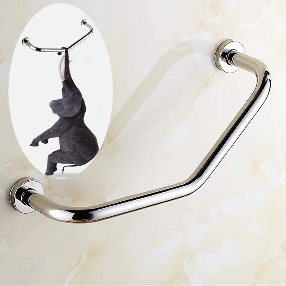 Bath Handle Towel Rail Portable Shower Grab Bar Wall Mounted Soap Dish Polished Towel Rack Bathroom Shower Safety Non Slip Handrail (Size : 22x22 cm)