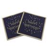 Disposable Napkins Disposable Dinner Paper Party Napkins Printed Tissue for Party Black Paper Napkins with Happy Birthday text 13 * 13 inches Pack of 20 view 1