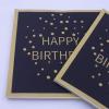 Disposable Napkins Disposable Dinner Paper Party Napkins Printed Tissue for Party Black Paper Napkins with Happy Birthday text 13 * 13 inches Pack of 20 view 2
