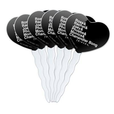 Friends Ampersand List Heart Love Cupcake Picks Toppers Decoration Set of 6
