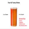 Split Shooters Divided Test Tube Plastic Shot Glasses  Clear Plastic Jager Bomb Chaser Shot Glass Glasses Cups  Fun Unique Glasses for Events Birthday Bachelor Bachelorette Parties - Set of 12 view 2