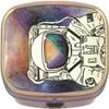 Astronaut Space Colors Brass Rectangle Pill Box view 1