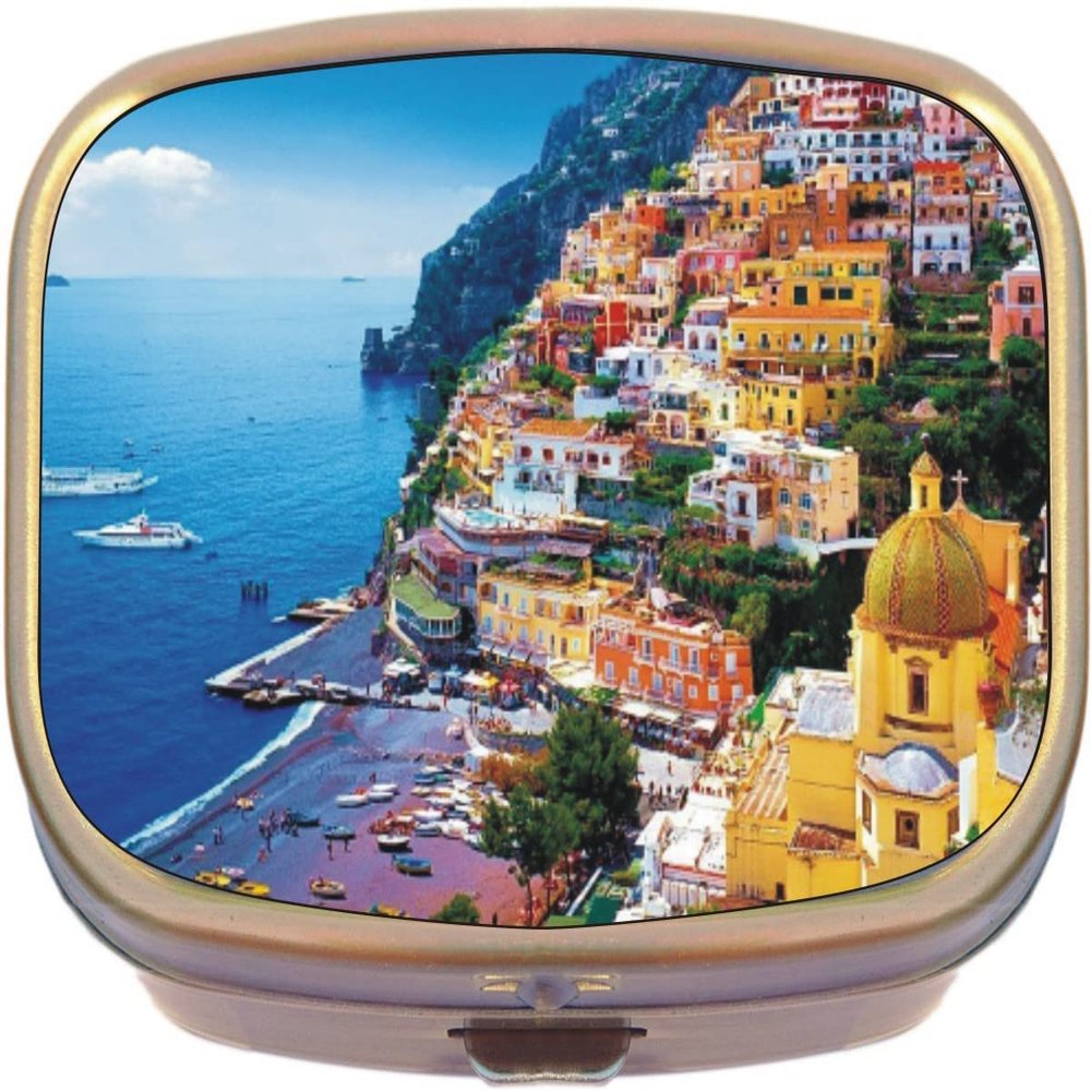 Amalfi Coast Italy Brass Rectangle Pill Box