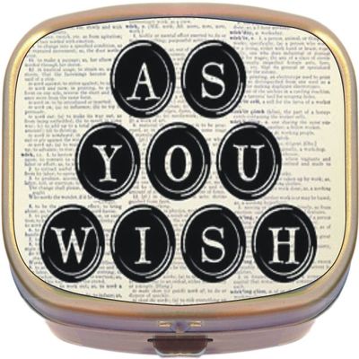 As You Wish Typewriter Brass Rectangle Pill Box