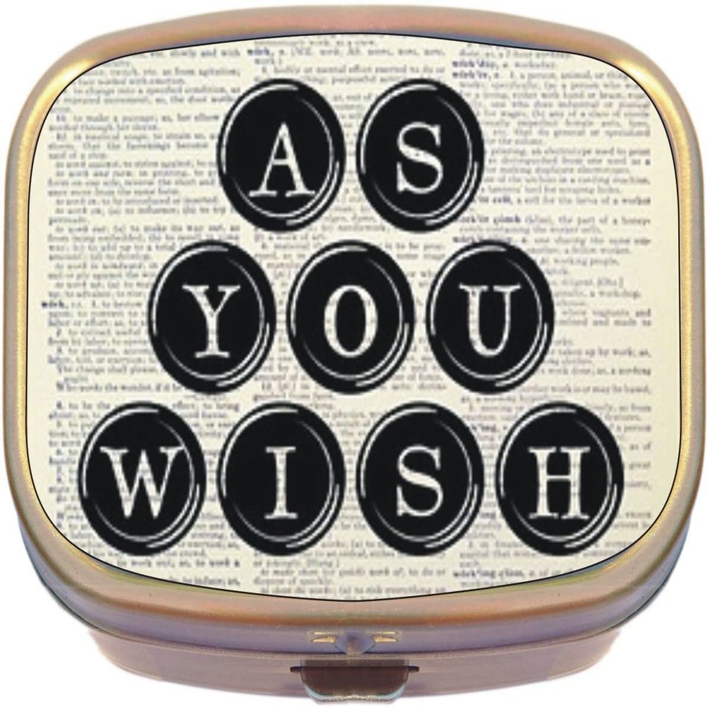 As You Wish Typewriter Brass Rectangle Pill Box