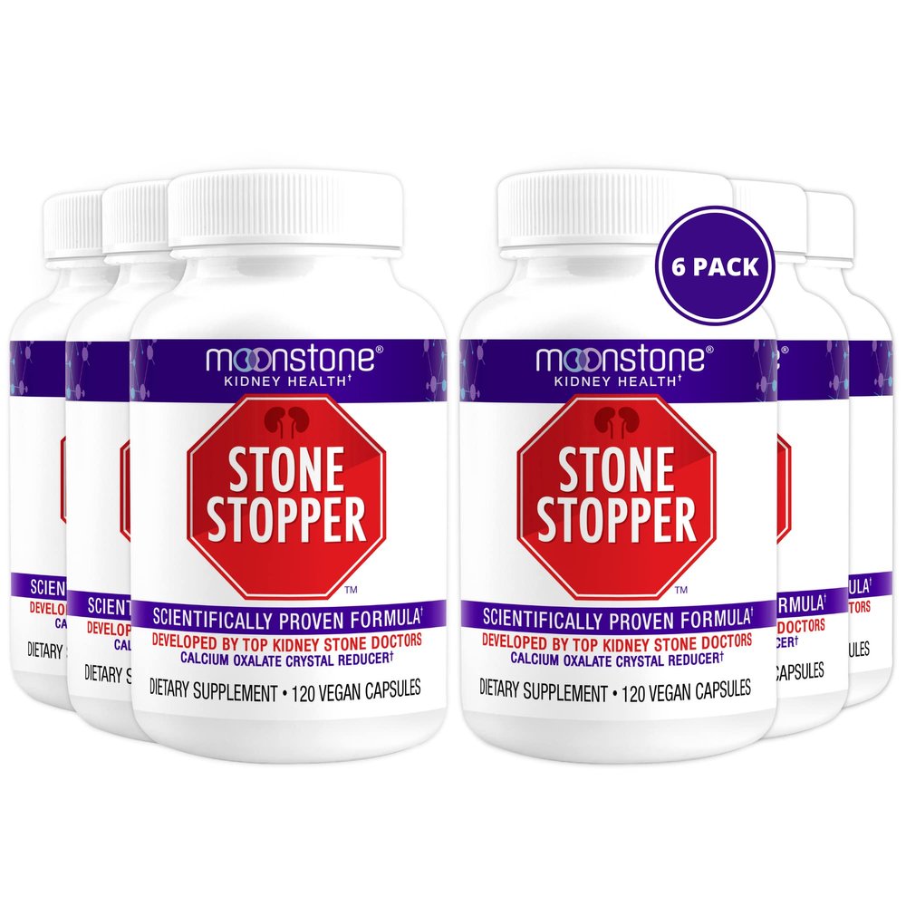 Moonstone Stone Stopper Capsules, Kidney Stone Prevention, Calcium Oxalate Protector, Alkali Citrate Support Supplement, Developed by Urologists to Support Kidney Health, 6 Month Supply