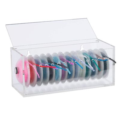 faruijie Power Chain Organizer Case - Dental Orthodontic Elastic Rubber Chain Dispenser Orthodontic Braces Rubber Band Acrylic Holder with Lid
