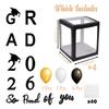 2026 Graduation Party Decorations, 4 Pieces Black Balloon Boxes with Letters of GRAD So Proud of You, 2026 for Graduation Party Supplies, Class of 2026 School Grad Party Supplies view 2
