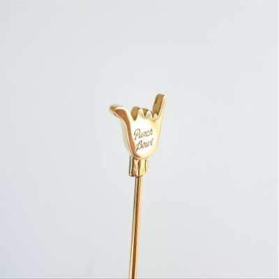 PunchbowlPipes All Brass 4'' Long Shaka Stem/Straw Cleaner & Tamper Tool for Shaka, Disco, Lollipop, Proto Pipes, Made in Hawaii, USA